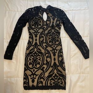 Elegant Black Patterned Dress